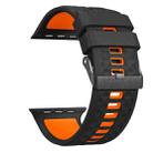 For Apple Watch 46mm / 49mm / 45mm / 44mm Diamond Texture Two Color Silicone Watch Band(Black Orange) - 2
