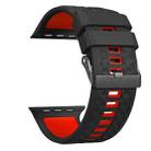 For Apple Watch 46mm / 49mm / 45mm / 44mm Diamond Texture Two Color Silicone Watch Band(Black Red) - 2