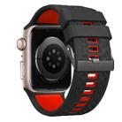 For Apple Watch 46mm / 49mm / 45mm / 44mm Diamond Texture Two Color Silicone Watch Band(Black Red) - 3