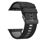 For Apple Watch 46mm / 49mm / 45mm / 44mm Diamond Texture Two Color Silicone Watch Band(Black Grey) - 2