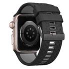 For Apple Watch 46mm / 49mm / 45mm / 44mm Diamond Texture Two Color Silicone Watch Band(Black Grey) - 3