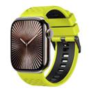 For Apple Watch 46mm / 49mm / 45mm / 44mm Diamond Texture Two Color Silicone Watch Band(Green Black) - 1