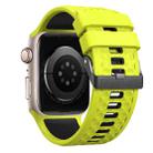 For Apple Watch 46mm / 49mm / 45mm / 44mm Diamond Texture Two Color Silicone Watch Band(Green Black) - 3
