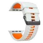 For Apple Watch 46mm / 49mm / 45mm / 44mm Diamond Texture Two Color Silicone Watch Band(Grey Orange) - 2