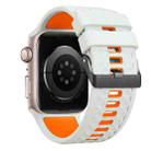 For Apple Watch 46mm / 49mm / 45mm / 44mm Diamond Texture Two Color Silicone Watch Band(Grey Orange) - 3