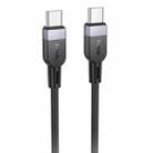 hoco X109 Energy 3m 60W Silicone Fast Charging Data Cable, Interface:Type-C to Type-C(Black) - 1