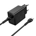 hoco N68 PD20W Type-C Single Port Charger with 1m 60W Type-C to Type-C Data Cable, Specification:EU Plug(Black) - 3