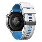22mm Angular Two Color Silicone Watch Band(White Blue) - 3