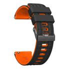 22mm Angular Two Color Silicone Watch Band(Black Orange) - 2