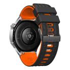 22mm Angular Two Color Silicone Watch Band(Black Orange) - 3
