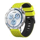 22mm Angular Two Color Silicone Watch Band(Lime Black) - 1