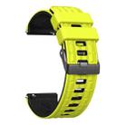 22mm Angular Two Color Silicone Watch Band(Lime Black) - 2