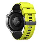 22mm Angular Two Color Silicone Watch Band(Lime Black) - 3