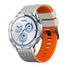 22mm Angular Two Color Silicone Watch Band(Sand Orange) - 1