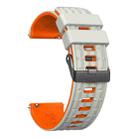 22mm Angular Two Color Silicone Watch Band(Sand Orange) - 2