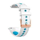 20mm Fish Scale Texture Two Color Silicone Watch Band(White Blue) - 2