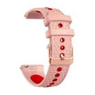 20mm Fish Scale Texture Two Color Silicone Watch Band(Pink Red) - 2