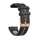 20mm Fish Scale Texture Two Color Silicone Watch Band(Black Grey) - 2