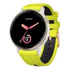 20mm Fish Scale Texture Two Color Silicone Watch Band(Lime Black) - 1