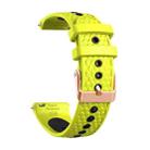 20mm Fish Scale Texture Two Color Silicone Watch Band(Lime Black) - 2