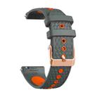 20mm Fish Scale Texture Two Color Silicone Watch Band(Charcoal Orange) - 2