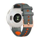 20mm Fish Scale Texture Two Color Silicone Watch Band(Charcoal Orange) - 3