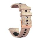 20mm Fish Scale Texture Two Color Silicone Watch Band(Apricot Black) - 2