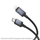 hoco X118 Generous 1m PD 27W Fast Charging Data Cable with Display, Interface:PD to 8 Pin(Black) - 2