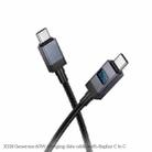 hoco X118 Generous 1m 60W Fast Charging Data Cable with Display, Interface:Type-C to Type-C(Black) - 3
