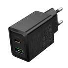 hoco N69 PD20W+QC3.0 Dual Port Charger, Specification:EU Plug(Black) - 3