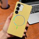 For Samsung Galaxy S25+ 5G Glitter Powder Plating MagSafe IMD Full Coverage Phone Case(Orange) - 1