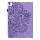 For iPad Air 13 2025 / 2024 Peacock Embossed Pattern Leather Tablet Case(Purple) - 3