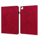 For iPad Air 13 2025 / 2024 Peacock Embossed Pattern Leather Tablet Case(Red) - 1