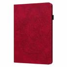For iPad Air 13 2025 / 2024 Peacock Embossed Pattern Leather Tablet Case(Red) - 2