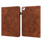 For iPad Air 13 2025 / 2024 Peacock Embossed Pattern Leather Tablet Case(Brown) - 1
