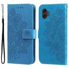 For Samsung Galaxy XCover7 Pro Seven-petal Flowers Embossing Leather Phone Case(Blue) - 1