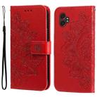 For Samsung Galaxy XCover7 Pro Seven-petal Flowers Embossing Leather Phone Case(Red) - 1