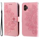 For Samsung Galaxy XCover7 Pro Seven-petal Flowers Embossing Leather Phone Case(Rose Gold) - 1