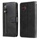 For Samsung Galaxy XCover7 Pro Fashion Calf Texture Zipper Leather Phone Case(Black) - 1