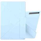 For Samsung Galaxy Tab S10 FE+ Fixed Buckle Magnetic Deformation Leather Tablet Case(Ice Blue) - 1