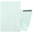 For Samsung Galaxy Tab S8+ / S7+ Fixed Buckle Magnetic Deformation Leather Tablet Case(Baby Green) - 1