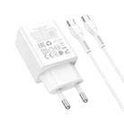 hoco N70 PD30W Type-C Single Port Charger with 1m 60W Type-C to Type-C Data Cable, Specification:EU Plug(White) - 3