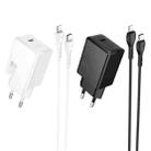 hoco N70 PD30W Type-C Single Port Charger with 1m Type-C to 8 Pin Data Cable, Specification:EU Plug(White) - 2