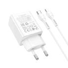 hoco N70 PD30W Type-C Single Port Charger with 1m Type-C to 8 Pin Data Cable, Specification:EU Plug(White) - 3