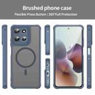 For Motorola Moto G66j 5G Fan Dun Series TPU Hybrid PC Frosted Magsafe Phone Case(Blue) - 2