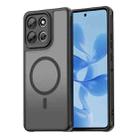 For Motorola Moto G86 5G Fan Dun Series TPU Hybrid PC Frosted Magsafe Phone Case(Black) - 1