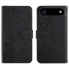 For iPhone 17 Air Skin Feel Butterfly Embossed Flip Leather Phone Case(Black) - 1