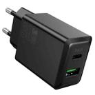 hoco N71 PD30W+QC3.0 Dual Port Charger, Specification:EU Plug(Black) - 1