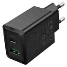 hoco N71 PD30W+QC3.0 Dual Port Charger, Specification:EU Plug(Black) - 3