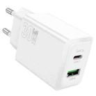 hoco N71 PD30W+QC3.0 Dual Port Charger, Specification:EU Plug(White) - 1